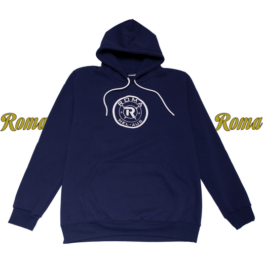 - EMBROIDED CREST HOODIE NAVY -